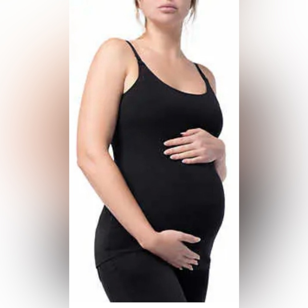 XL: Parasuco Maternity Nursing Black Cami Top